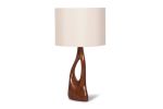Amorph Helix Table Lamp, Solid Wood, Walnut Finish w/ Ivory | Lamps by Amorph. Item composed of walnut and fabric