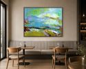 Coastal Abstract Landscape Painting Splendid Dorothy Fagan | Mixed Media in Paintings by Dorothy Fagan Fine Arts. Item made of canvas compatible with mid century modern and contemporary style