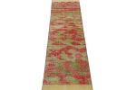Vintage Zeki Múren Runner with Green and Red Geometric | Area Rug in Rugs by Rug and Kilim
