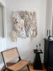 Textile Wall Art Square Fiber Sculpture Neutral Decor - NUMB | Tapestry in Wall Hangings by Anna Baranova Art. Item composed of cotton and fiber in contemporary or modern style