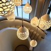 Naaya Cepa Coral 20” Handmade Ceramic Gobo Pendant Light | Pendants by Naaya Studio. Item made of brass & stoneware compatible with minimalism and contemporary style