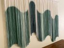 AURORA Green Wavy 3D Curved Modern Textile Wall Art | Macrame Wall Hanging in Wall Hangings by Wallflowers Hanging Art. Item composed of fiber compatible with minimalism and mid century modern style