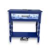 Hand-Painted Blue Console Table, Custom Statement Furniture, Gold Accents, Bohemian Blue Finish | Tables by Birds and Gardens Inc. Item composed of maple wood compatible with boho and contemporary style