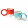 BAUHAUS Mugs with Oversized Handles — Set of 4 | Drinkware by Pottery & Poetry. Item made of ceramic works with contemporary style