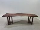 Delano Solid Slab o Black Walnut Wood Dining Table 30" x 98" | Tables by Holzsch. Item made of maple wood works with minimalism & country & farmhouse style