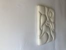 ‘Linger’ | Wall Sculpture in Wall Hangings by Greyya Jay. Item made of oak wood with cement works with minimalism & japandi style