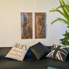 c.1920 Chinese Carved Polychrome Openwork Architectural Pane | Wall Sculpture in Wall Hangings by Loom&Drift. Item composed of wood in mid century modern or art deco style