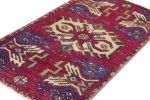 Vintage Oushak Rug in Burgundy with Geometric Medallions | Area Rug in Rugs by Rug and Kilim