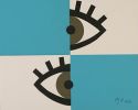 I See You – Abstract Collage Art | Mixed Media by Bent Street Collage Art & Design. Item made of paper compatible with minimalism and mid century modern style