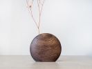 Kva Modern Wooden Vase Mini - Koyu Kestane | Vases & Vessels by Foia. Item made of wood works with boho & contemporary style