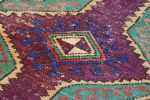 Vintage Oushak Rug in Violet Purple with Geometric Medallion | Area Rug in Rugs by Rug and Kilim