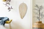 XL Fiber art leaf sculpture - Parna | Macrame Wall Hanging in Wall Hangings by YASHI DESIGNS by Bharti Trivedi. Item made of cotton