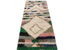 Vintage Moroccan Runner Rug with Colorful Stripes | Area Rug in Rugs by Rug and Kilim