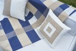 Bauhaus Blue Cashmere Throw | Linens & Bedding by Hangai Mountain Textiles. Item composed of fabric