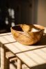 Hand-carved Walnut Wood Tall Fruit Bowl | Serving Bowl in Serveware by Creating Comfort Lab. Item composed of wood