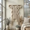 Minimalist Macrame , Neutral Boho Wall Decor, | Wall Sculpture in Wall Hangings by Sarmal Design. Item made of cotton with metal works with boho & minimalism style