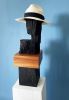 Portrait of a Boy, wood sculpture. | Sculptures by Neshka Krusche | Gallery Merrick in Victoria. Item made of oak wood