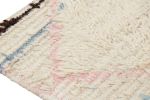 Vintage Moroccan Runner Rug with White and Red Diamond | Area Rug in Rugs by Rug and Kilim