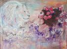 Yo soy luz divina, yo soy luz eterna | Oil And Acrylic Painting in Paintings by Elena Parau. Item composed of canvas in contemporary or country & farmhouse style