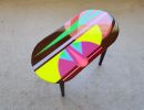 Colorful Pop Art Resin Side Coffee Tables | Side Table in Tables by Epoxy Coffee Table Shop. Item made of wood works with boho & mid century modern style