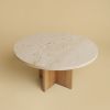 Travertine and Oak Coffee Table - TINIAN by Lebanto | Tables by Lebanto. Item made of oak wood with marble works with minimalism & contemporary style