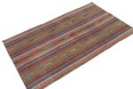 1950s Vintage chaput Kilim rug in Multicolor Striped Pattern | Area Rug in Rugs by Rug and Kilim