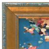 Blue Petals Abstract Oil Painting in Vintage Frame | Oil And Acrylic Painting in Paintings by Suzanne Nicoll Studio. Item works with contemporary & eclectic & maximalism style