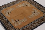Rug & Kilim’s Chinese Art Deco Square Rug, Brown with Greek | Area Rug in Rugs by Rug and Kilim