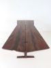 6 foot bookmatched Walnut Slab knockdown trestle table | Desk in Tables by GideonRettichWoodworker. Item made of walnut compatible with minimalism and mid century modern style