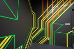 Neon Game Room | Paneling in Wall Treatments by ANTLRE - Hannah Sitzer | Google Java in Sunnyvale. Item made of synthetic