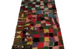 Vintage Moroccan Runner Rug with Polychrome Geometric | Area Rug in Rugs by Rug and Kilim