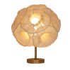 Modern Fabric Plain Table Lamp Anemone by Studio Mirei | Lamps by Costantini Design. Item made of fabric with copper