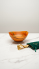 Sculptural Cherry Wood Bowl with Deep Teal Resin Inlay | Decorative Bowl in Decorative Objects by Holzkunst Samuel Meisinger. Item made of wood works with art deco & modern style