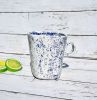 White and Blue Square Mug | Drinkware by Nori’s Wishes Studio. Item composed of stone
