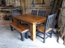 "Hand Tools only" Furniture Old World | Dining Table in Tables by Paul's Green Barn. Item made of oak wood works with minimalism & country & farmhouse style