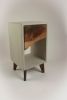 Classic | Nightstand in Storage by Curly Woods. Item made of oak wood with concrete works with mid century modern style