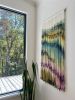 Large Moody Vibrant Abstract Textile Wall Art WARP | Macrame Wall Hanging in Wall Hangings by Wallflowers Hanging Art. Item composed of oak wood & wool compatible with boho and mid century modern style