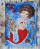 Cumbia Submarina | Oil And Acrylic Painting in Paintings by Elena Parau. Item composed of paper compatible with boho and contemporary style
