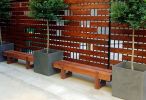 Cedar notched timber bench | Benches & Ottomans by RealSimpleWood LLC