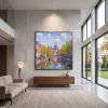 Amsterdam Canal Spring Impasto Oil Painting Fine Art | Oil And Acrylic Painting in Paintings by Dynasty Artisan. Item made of linen compatible with contemporary and eclectic & maximalism style