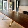 Butterfly Brass Inlay Walnut Wishbone Table | Dining Table in Tables by YJ Interiors