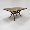 Blue Olive Resin Table - Custom Epoxy Wood Table - Art Table | Dining Table in Tables by TigerWoodAtelier. Item composed of wood and metal in minimalism or contemporary style