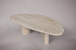 Gestro Travertine Coffee Table | Tables by HamamDecor LLC. Item composed of marble in contemporary or country & farmhouse style