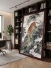 Hand-Painted Silk Tiger Mountain Landscape Wall Art | Oil And Acrylic Painting in Paintings by Dynasty Artisan. Item composed of wood and fabric in contemporary or eclectic & maximalism style