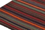 Vintage Persian Jajim Bidjar Kilim in Polychromatic Stripes | Area Rug in Rugs by Rug and Kilim