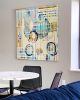 Urban Grid Number 5 | Oil And Acrylic Painting in Paintings by Kari Souders | La Maison Apartments in Wayne. Item made of canvas compatible with contemporary and art deco style