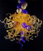 "Golden Moments" ~ Custom Blown Glass Chandelier | Chandeliers by White Elk's Visions in Glass - Glass Artisan, Marty White Elk Holmes & COO, Jo Pierce