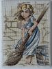 Unframed Finished "Cosette" Needlepoint made in France | Embroidery in Wall Hangings by Hiraeth Ceramics. Item made of cotton compatible with mid century modern and contemporary style