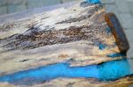 Live edge oak epoxy inlay coffee table | Tables by Abodeacious. Item composed of oak wood