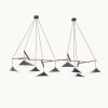 Emily Group of Nine Pendant Light – Anthracite Semi-Matte | Pendants by MOSS Objects. Item composed of oak wood and steel in contemporary or modern style